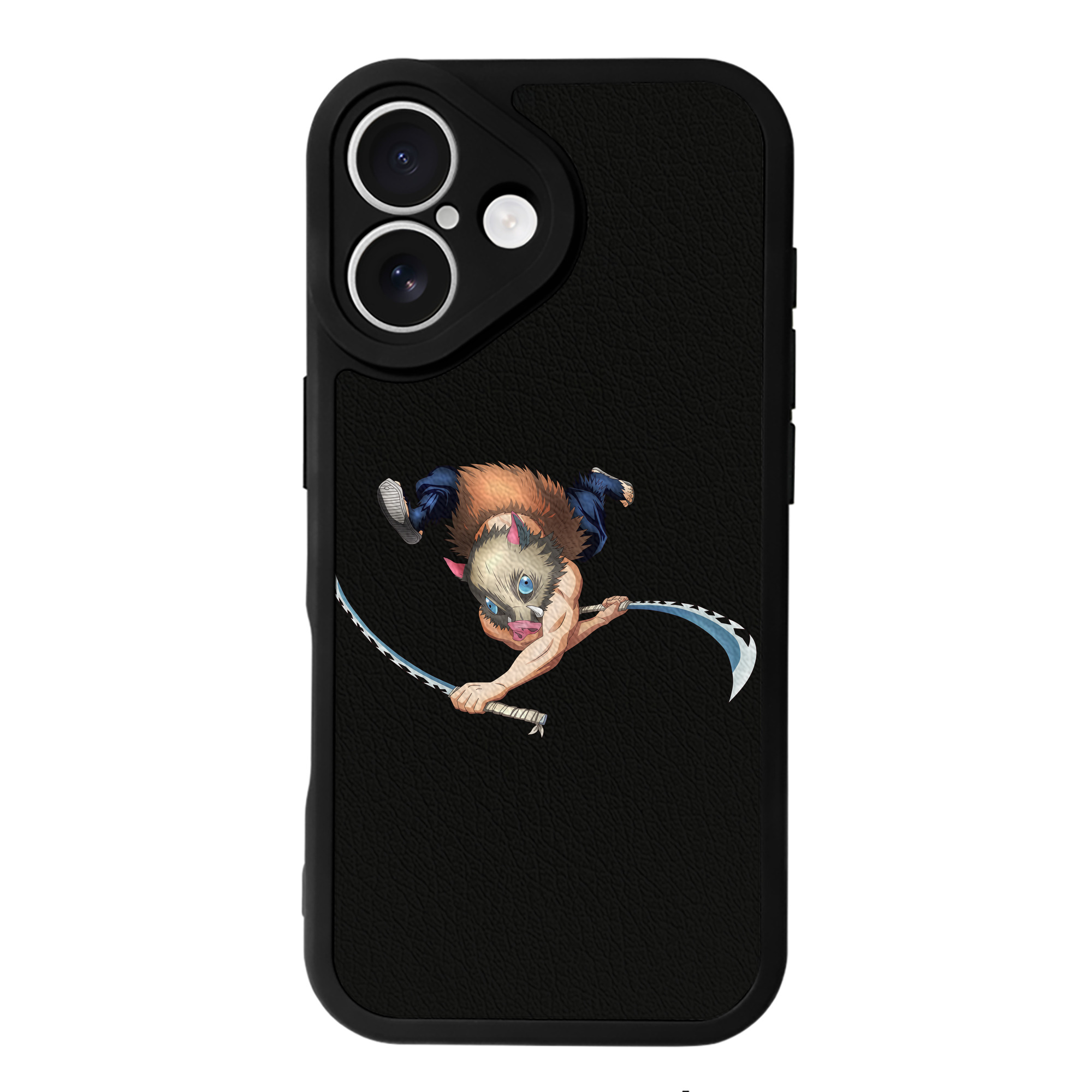 （画像用） 鬼滅の刃（きめつのやいば）嘴平 伊之助／はしびら いのすけ Hashibira Inosuke 【iPhone 16シリーズ対応】シリコンスマホケース（レザー調） 材質：シリコン